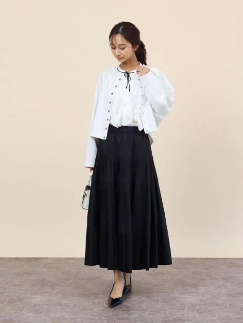 プリーツティアードスカート 