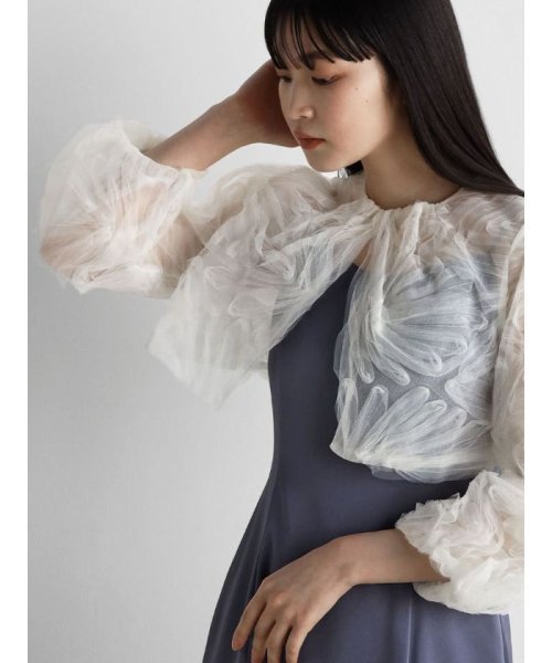 バルーンスリーブシアーカーディガン 