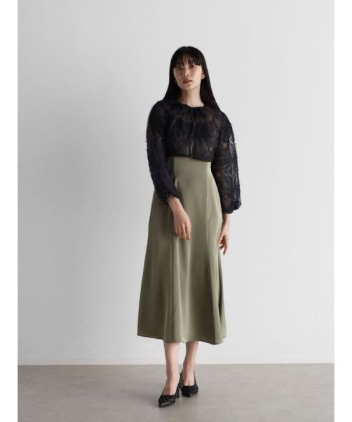 バルーンスリーブシアーカーディガン 