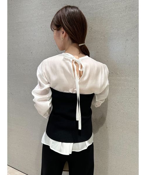 【WEB限定カラー・サイズあり】シアーブラウスニットベアパンツ3点SET 5cm ビスチェ 予めご了承ください わたり幅27 L1372071695 (10450円)