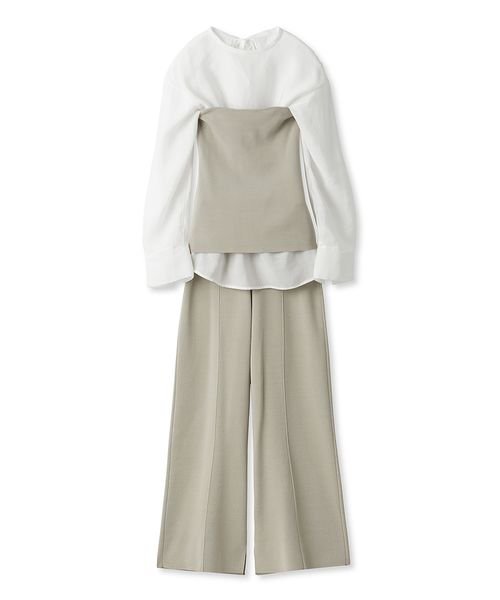 【WEB限定カラー・サイズあり】シアーブラウスニットベアパンツ3点SET 5cm ビスチェ 予めご了承ください わたり幅27 L1372071695 (10450円)