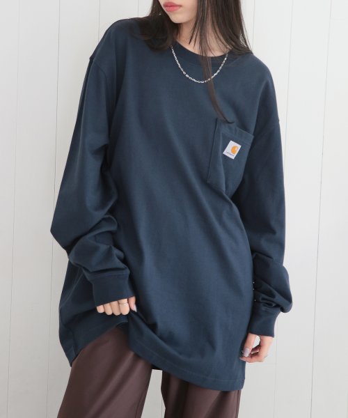 Carhartt(カーハート)/【Carhartt / カーハート】トップス カットソー ロンT 長袖 ポケット ワンポイント 無地 ビッグシルエット ヘビーオンス K126/img02