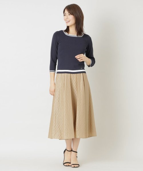 TO BE CHIC(L SIZE)(トゥービーシック Lサイズ)/【L】レーヨンナイロンスクエアネック ニットプルオーバー/img02