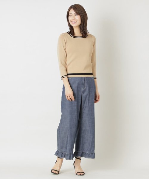 TO BE CHIC(L SIZE)(トゥービーシック Lサイズ)/【L】レーヨンナイロンスクエアネック ニットプルオーバー/img03