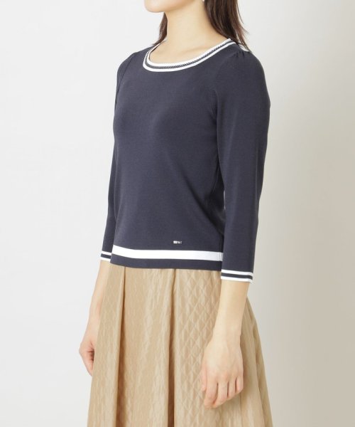 TO BE CHIC(L SIZE)(トゥービーシック Lサイズ)/【L】レーヨンナイロンスクエアネック ニットプルオーバー/img05