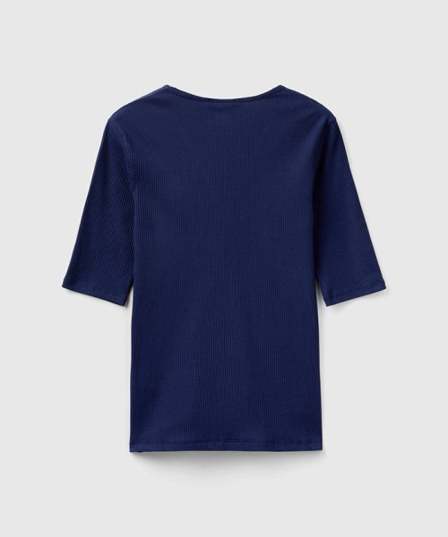 BENETTON (women)(ベネトン（レディース）)/Vネックギャザー5分袖リブTシャツ・カットソー/img11