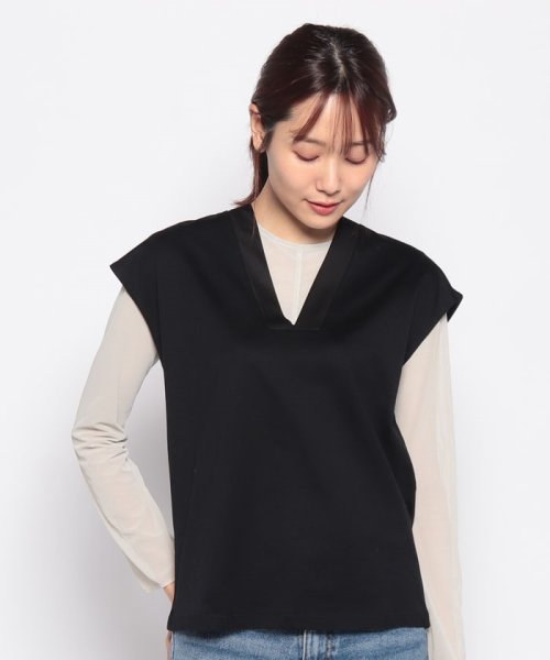 BENETTON (women)(ベネトン（レディース）)/VネックバックタイフレンチスリーブTシャツ・カットソー/img04