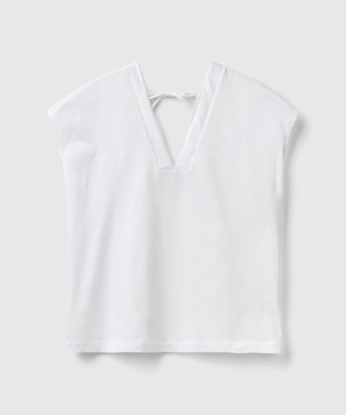 BENETTON (women)(ベネトン（レディース）)/VネックバックタイフレンチスリーブTシャツ・カットソー/img11