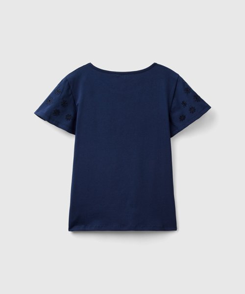 BENETTON (women)(ベネトン（レディース）)/花柄刺繍フレンチスリーブクルーネックTシャツ・カットソー/img11