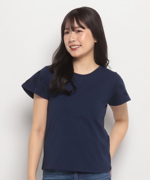 BENETTON (women)(ベネトン（レディース）)/花柄刺繍フレンチスリーブクルーネックTシャツ・カットソー/img12