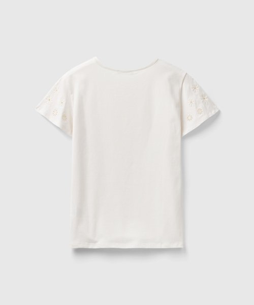 BENETTON (women)(ベネトン（レディース）)/花柄刺繍フレンチスリーブクルーネックTシャツ・カットソー/img19