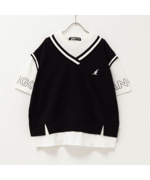 MAC HOUSE(kid's)(マックハウス（キッズ）)/KANGOL カンゴール ポンチ素材 ベストフェイクレイヤードTシャツ 887645/img02