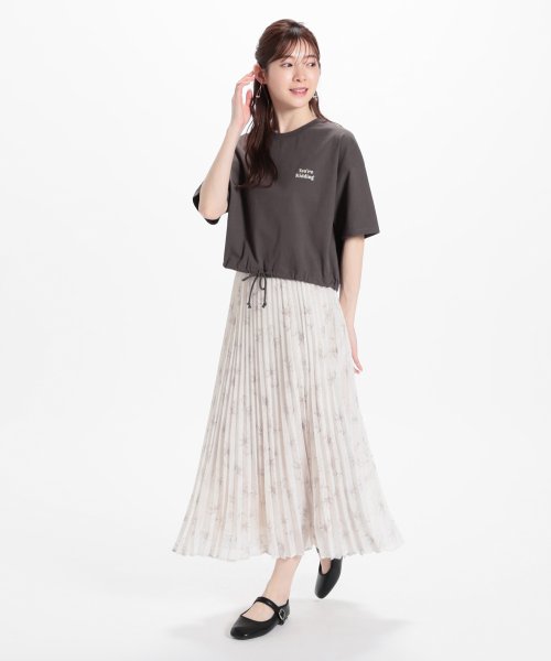 Honeys(ハニーズ)/裾ドロストゆるＴシャツ トップス Tシャツ カットソー レディース 白 黒 半袖 /img08