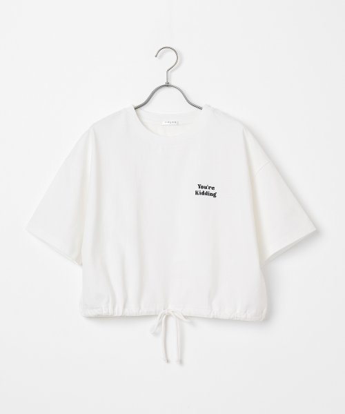 Honeys(ハニーズ)/裾ドロストゆるＴシャツ トップス Tシャツ カットソー レディース 白 黒 半袖 /img14