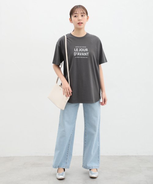 Honeys(ハニーズ)/ロゴチュニックＴシャツ トップス Tシャツ カットソー レディース 白 黒 半袖 ロゴ /img07