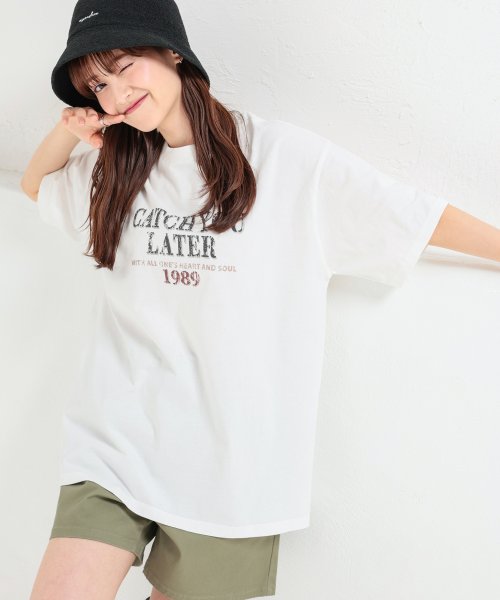 Honeys(ハニーズ)/ロゴプリントゆるＴシャツ トップス Tシャツ カットソー ユニセックス レディース /img03