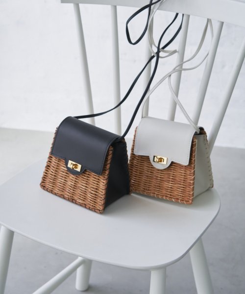 【BAGMATI】レザーコンビミニショルダーバッグ 