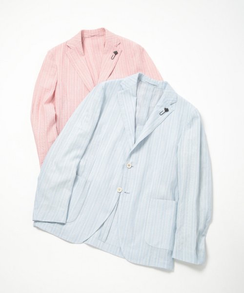 Men's Bigi(メンズビギ)/【LARDINI(ラルディーニ)】コットンリネンドビーストライプジャケット/img01