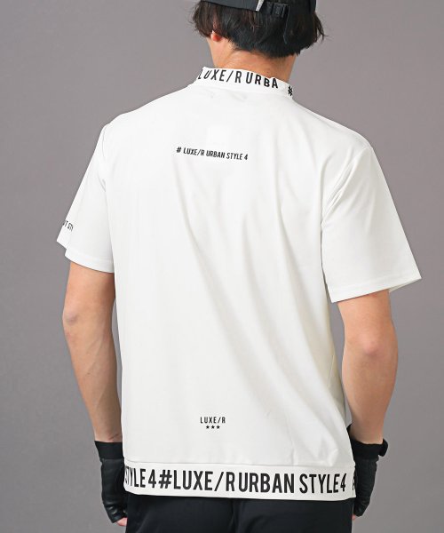 LUXSTYLE(ラグスタイル)/LUXE/R(ラグジュ)ロゴプリントハイネック半袖Tシャツ/Tシャツ メンズ 半袖 ハイネック モックネック ゴルフウェア ロゴ プリント/img03