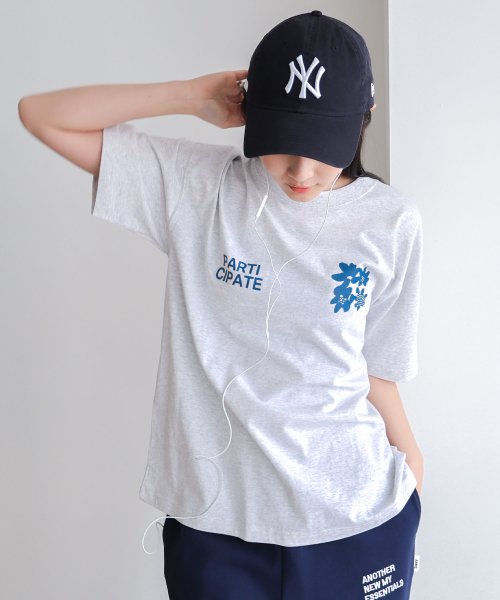 ANME(アンメ)/前後ロゴ入り フラワープリント 半袖 Tシャツ/img11