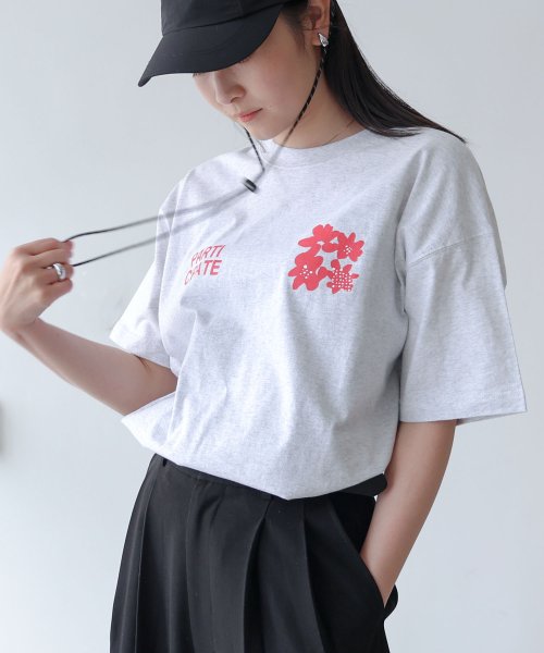 ANME(アンメ)/前後ロゴ入り フラワープリント 半袖 Tシャツ/img13