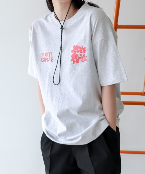 ANME(アンメ)/前後ロゴ入り フラワープリント 半袖 Tシャツ/img15