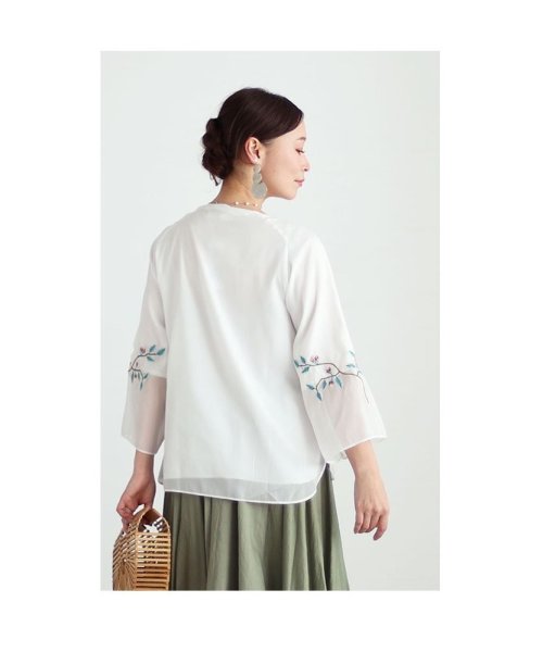 Sawa a la mode(サワアラモード)/レディース 大人 上品 シフォンに咲く花刺繍のシャツブラウス/img08