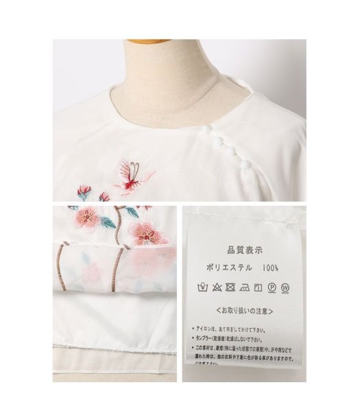 Sawa a la mode(サワアラモード)/レディース 大人 上品 シフォンに咲く花刺繍のシャツブラウス/img22