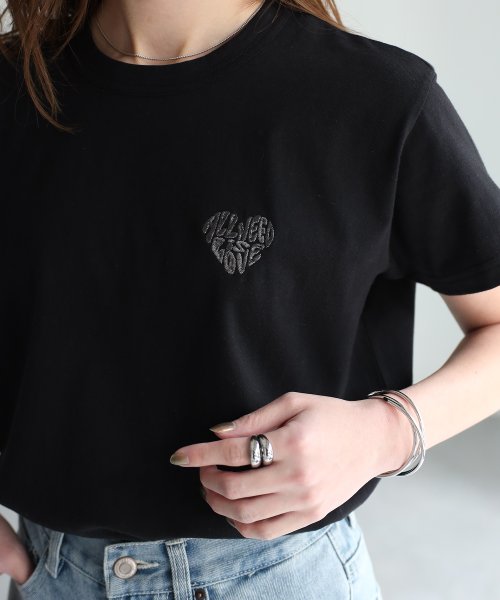 Riberry(リベリー)/ハートロゴラメ刺繍コンパクトTシャツ/img08