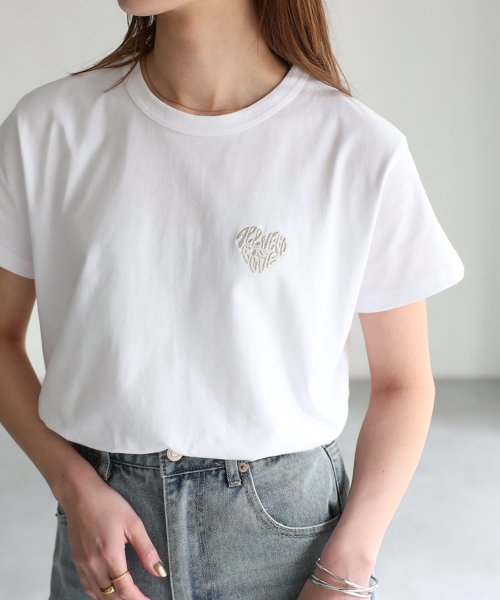 Riberry(リベリー)/ハートロゴラメ刺繍コンパクトTシャツ/img09