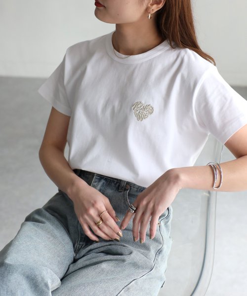 Riberry(リベリー)/ハートロゴラメ刺繍コンパクトTシャツ/img10