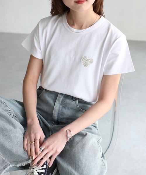 Riberry(リベリー)/ハートロゴラメ刺繍コンパクトTシャツ/img11