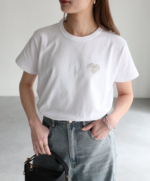 Riberry(リベリー)/ハートロゴラメ刺繍コンパクトTシャツ/img16