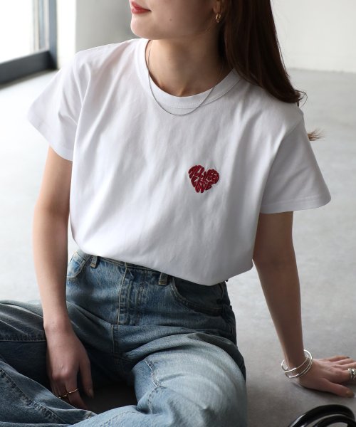 Riberry(リベリー)/ハートロゴラメ刺繍コンパクトTシャツ/img29