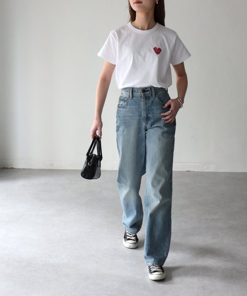 Riberry(リベリー)/ハートロゴラメ刺繍コンパクトTシャツ/img35