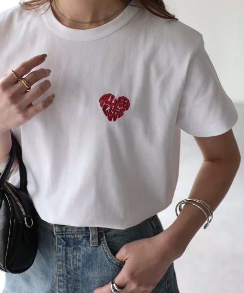Riberry(リベリー)/ハートロゴラメ刺繍コンパクトTシャツ/img36