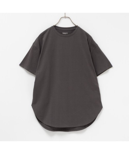 MAC HOUSE(women)(マックハウス（レディース）)/NAVY ネイビー ベーシック裾ラウンドTシャツ ENV240004/img12