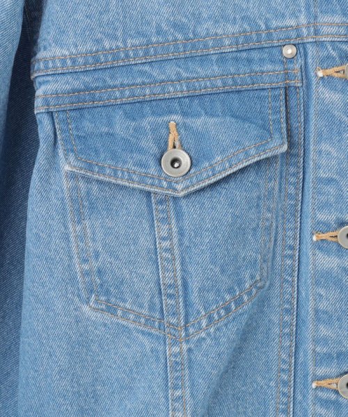 ノーカラーデニムジャケット 