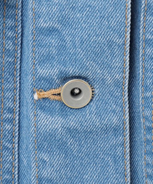 ノーカラーデニムジャケット 