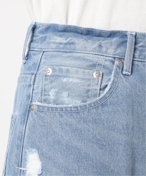 《追加》サイドカーブクラッシュデニム サックスブルー