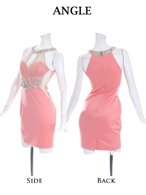 キャバドレス ミニ 谷間 ホルターネック エロい 高級 シアー ブランドドレス セクシー 豪華 タイト AR AngelR エンジェルアール Q2833635661(21733円)