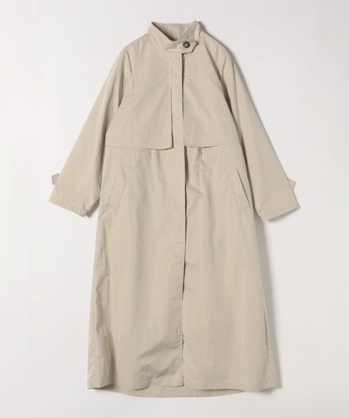 quaranciel:〈手洗い可能〉スタンドカラー ウエストドロー ロング コート quaranciel ONE