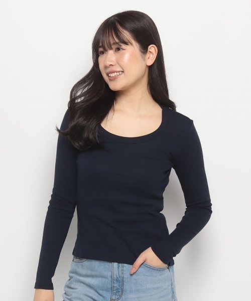 BENETTON (women)(ベネトン（レディース）)/ロゴ刺繍入りUネック長袖Tシャツ・カットソー/img28