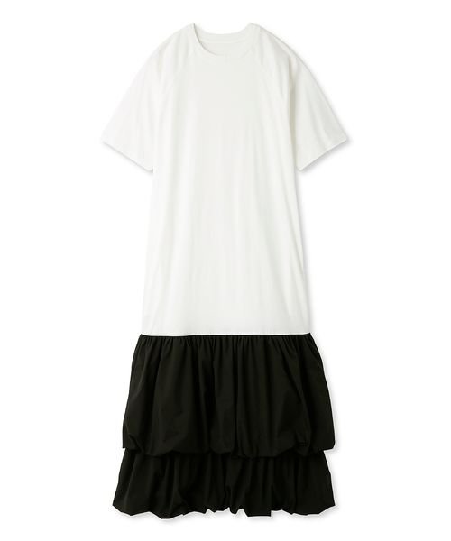 【emmi atelier】ドッキングTEEタフタワンピース 予めご了承ください