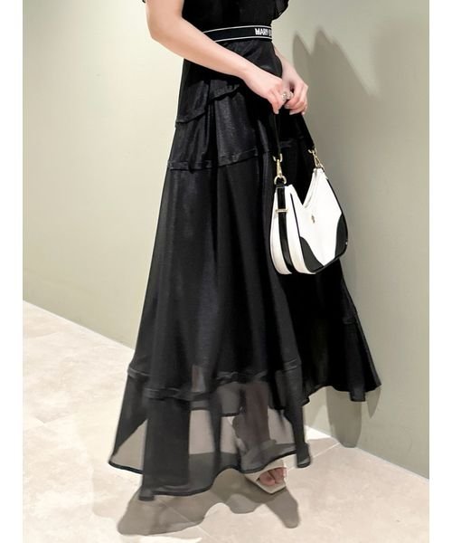 【LILY BROWN×MARY QUANT】ロゴベルト付きシアーワンピース QUANT LILY BROWN×MARY 6cm 長さ63cm 巾3