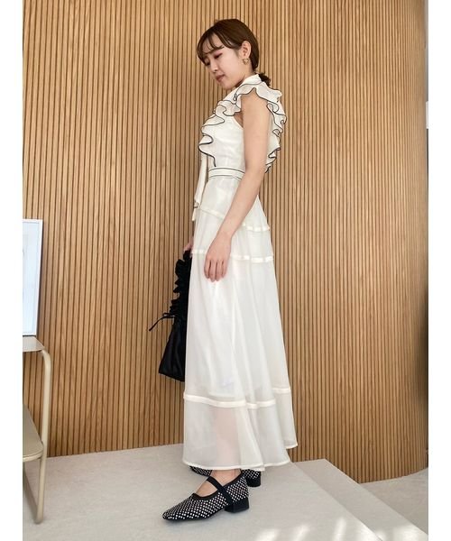 【LILY BROWN×MARY QUANT】ロゴベルト付きシアーワンピース QUANT LILY BROWN×MARY 6cm 長さ63cm 巾3