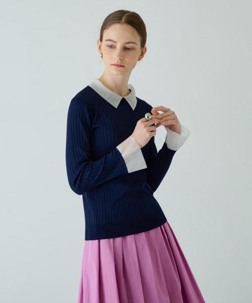 ワイドリブニットプルオーバー【THE NEW】 【HANAE MORI×CELFORDコラボ】プリーツスリーブニットプルオーバー O2430155108(18700円)