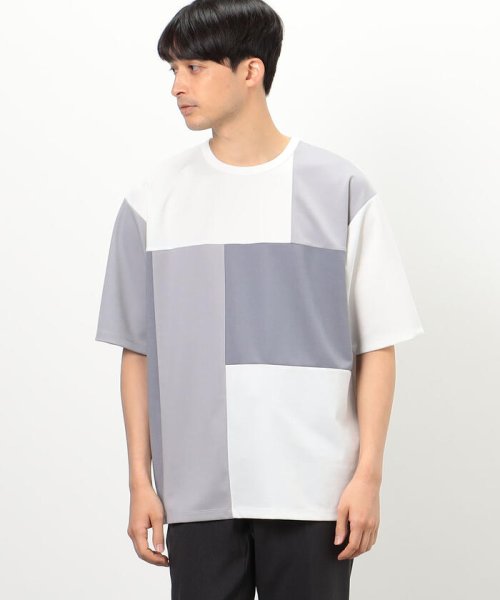 COMME CA ISM MENS(コムサイズム（メンズ）)/カラーブロック パッチワーク クルーネックＴシャツ/img03