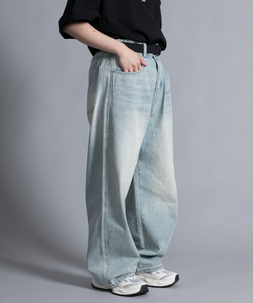 aimoha(aimoha（アイモハ）)/【aimoha neo】VINTAGE PROCESSED BAGGY JEANS/img05