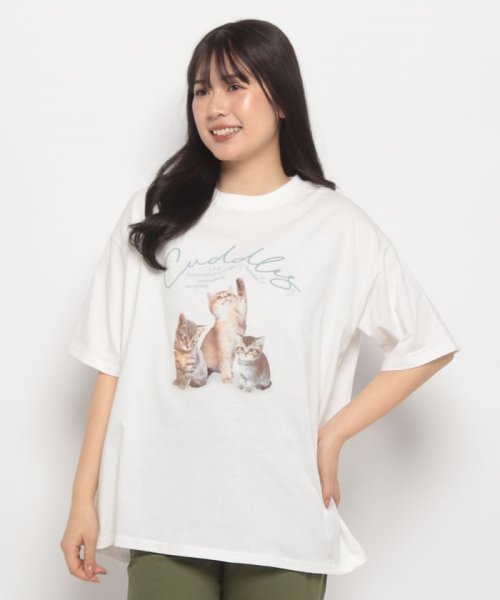 OLIVE des OLIVE(オリーブデオリーブ)/3匹の子ネコT　トップス　Tシャツ　春/img17